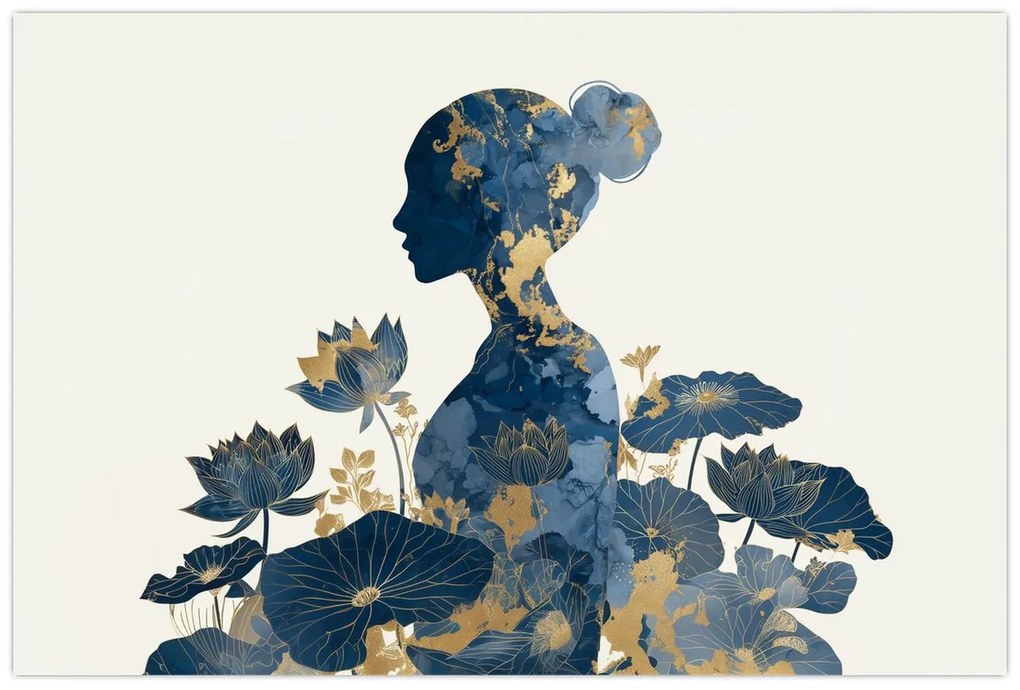 Tablou - Profil de femeie din marmură (90x60 cm)