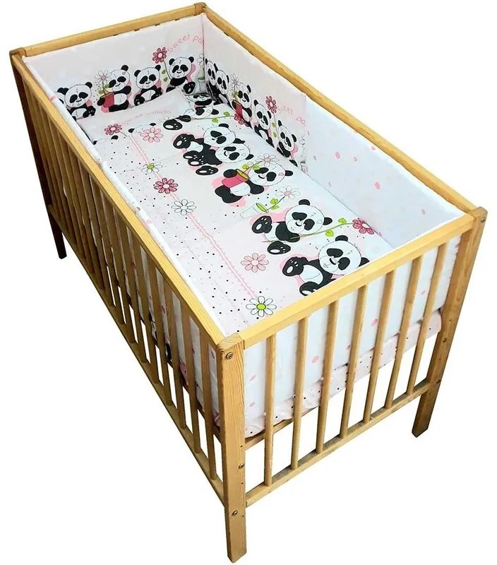 Hubners - Lenjerie patut  Sweet Panda 5 piese roz