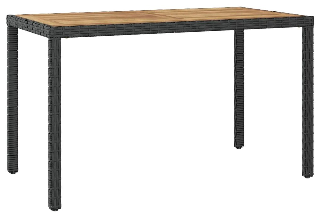 vidaXL Masă de grădină, negru&maro, 123x60x74 cm, lemn masiv de acacia