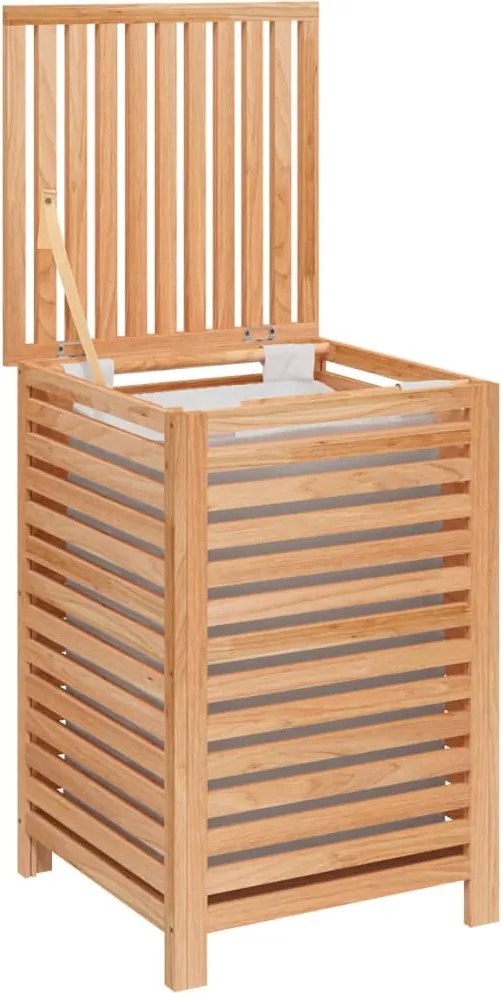 vidaXL Coș de rufe, 45x45x65 cm, lemn masiv de nuc