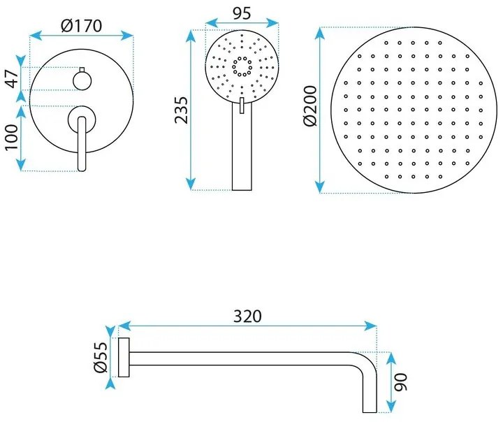 Set de dus incastrat Rea Ontario auriu periat + BOX