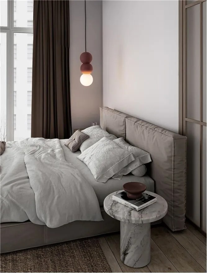 Pendul design decorativ ZERO rosu/opal