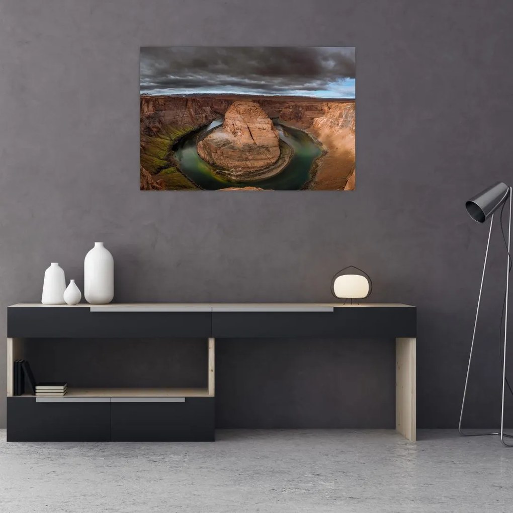 Tablou cu lac în stânci (90x60 cm)