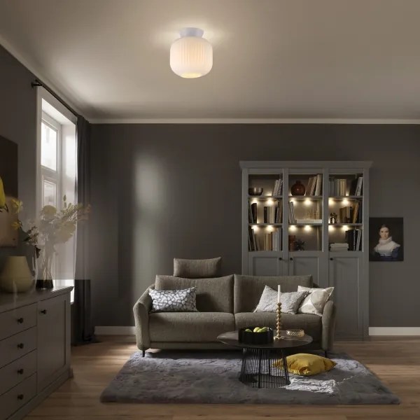 Schöner Wohnen 13574-16 - Plafonieră NAMI 1xE27/25W/230V, diam. 20 cm, albă