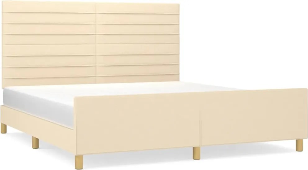 vidaXL Cadru de pat fără saltea, crem, 180x200 cm, textil