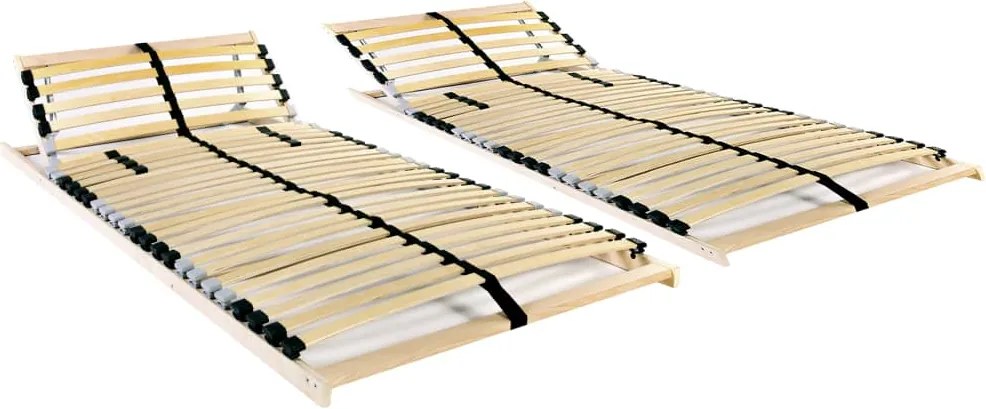vidaXL Baze de pat cu șipci, 2 buc., 28 șipci, 7 zone, 80 x 200 cm