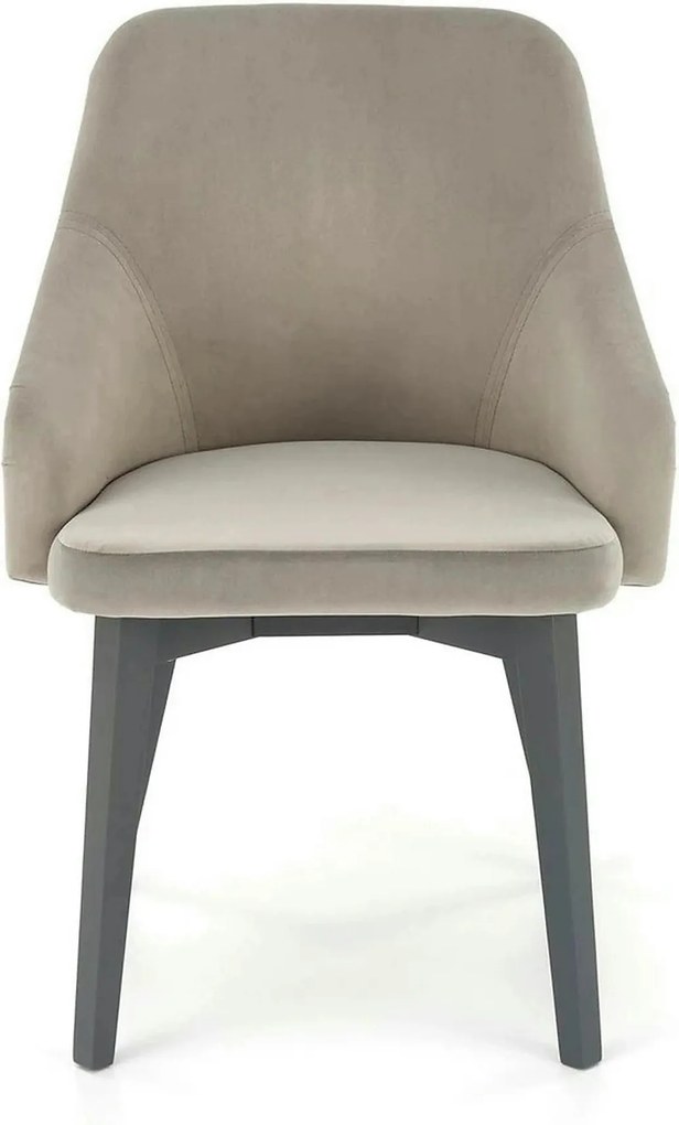 Scaun TOLEDO 2, gri/gri antracit, stofa catifelata/lemn, 57x56x86 cm