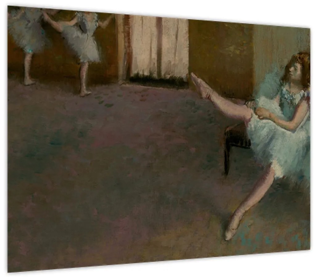 Tablou pe sticlă - Edgar Degas, Before the Ballet, reproducere (70x50 cm)