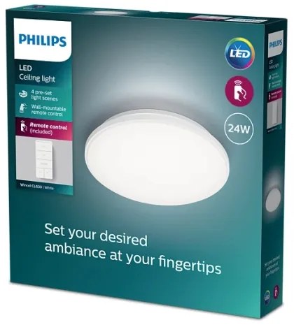 Plafonieră LED dimabilă WINCEL LED/24W/230V 2700-6500K Philips + telecomandă
