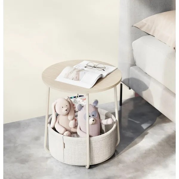 Masă laterală NOIRA crem/albă