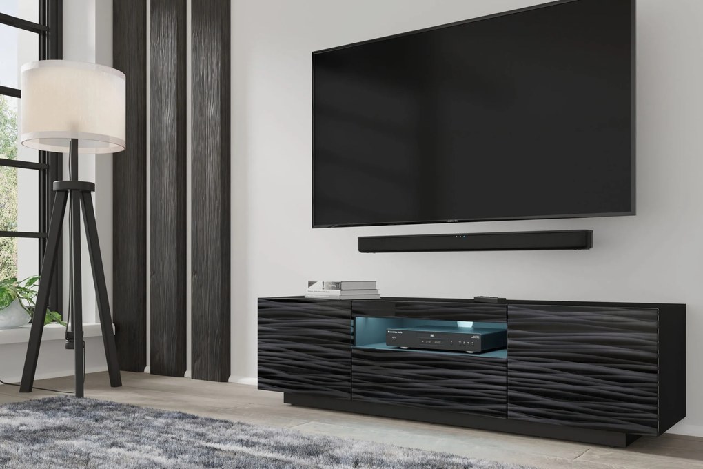 Masă TV Aurora 150 (sahara Negru) (cu iluminat LED). 1124867