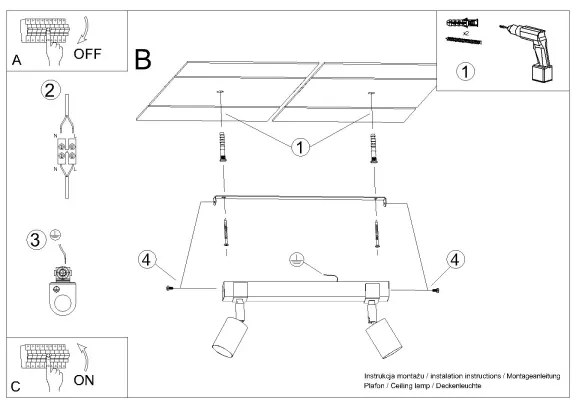 Spot Sollux SL.1344 FAGER 2xGU10/10W/230V negru