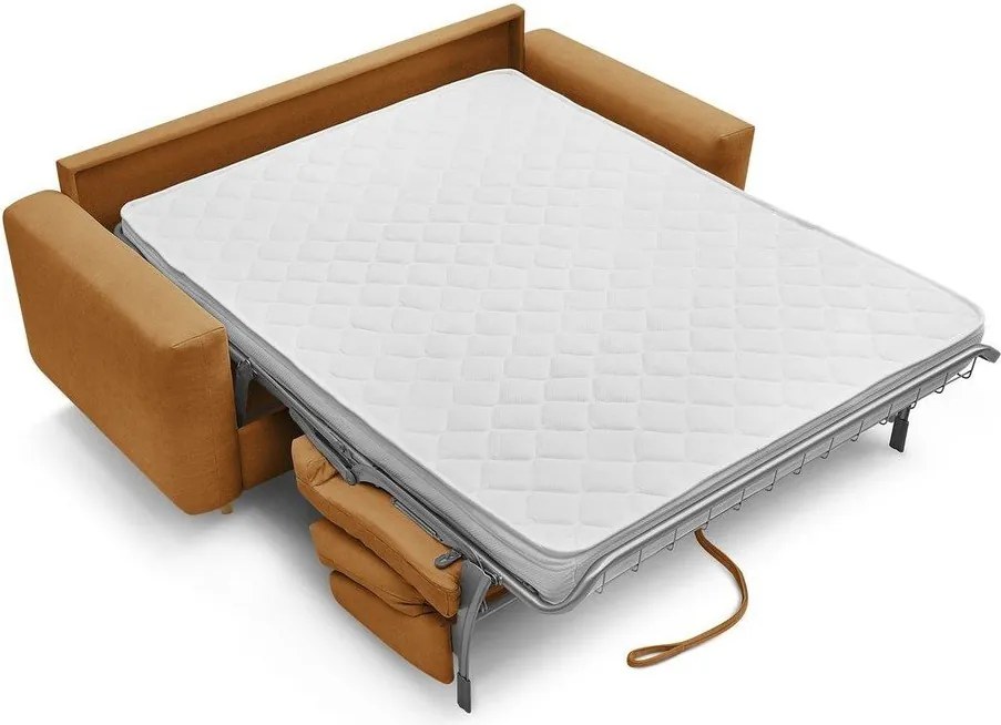 Canapea galben-muștar pentru dormitul zilnic/extensibilă 220 cm Cocoone – Bobochic Paris