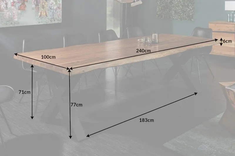 Masa masiva design industrial vintage Mammut X 240cm