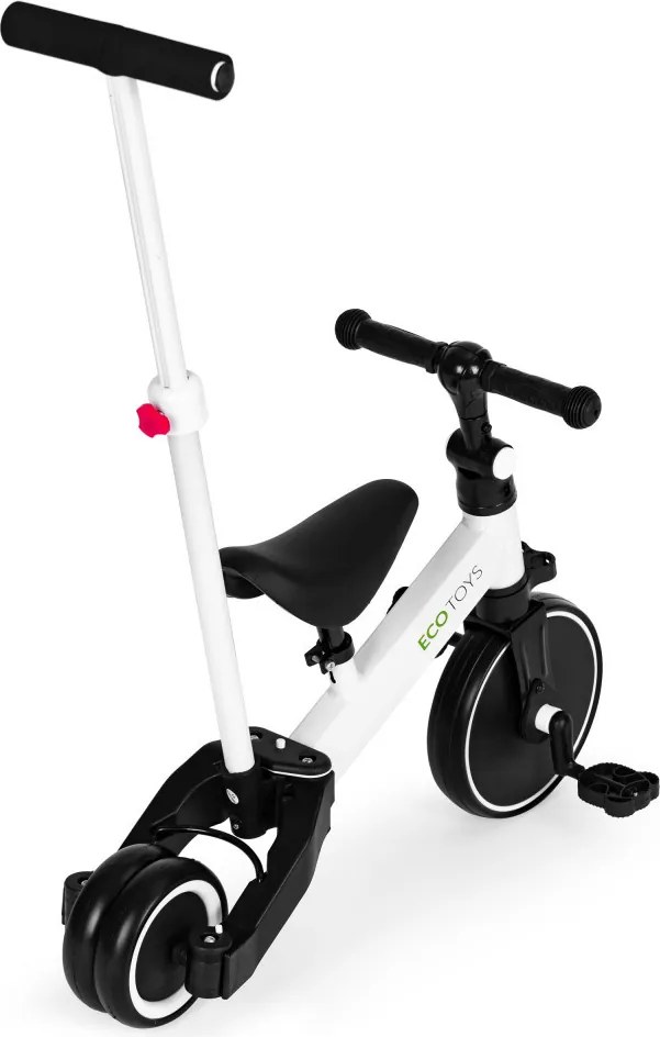 Triciclu cu trei roți cu mâner de împins 2 în 1