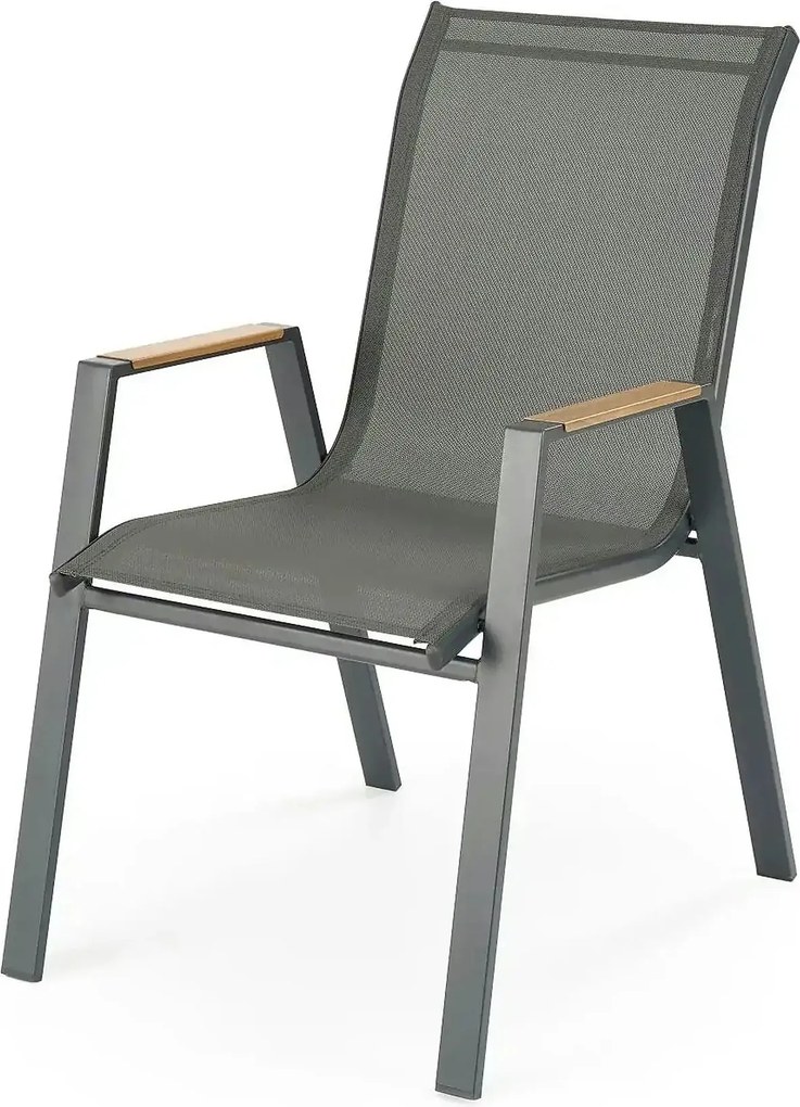 Scaun gradina HOVER, gri, plasa/metal, 54x73x90 cm