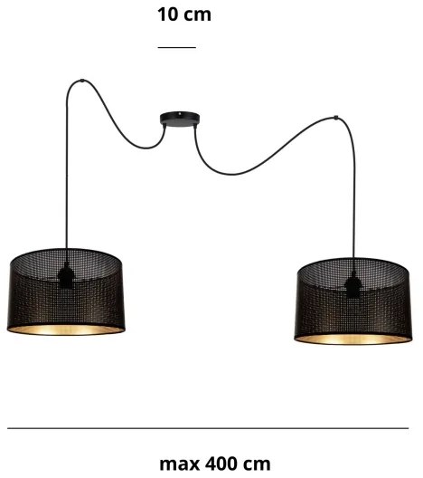 Lustră pe cablu ALDO 2xE27/60W/230V neagră