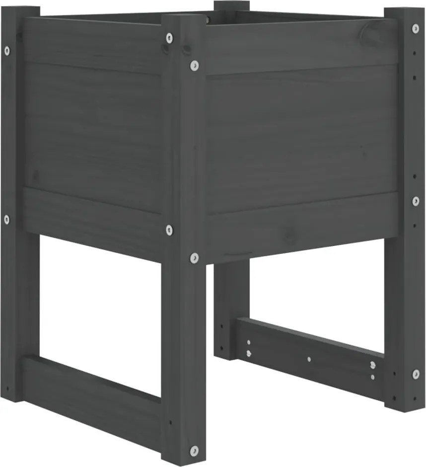 vidaXL Jardinieră, gri , 40x40x52,5 cm, lemn masiv de pin