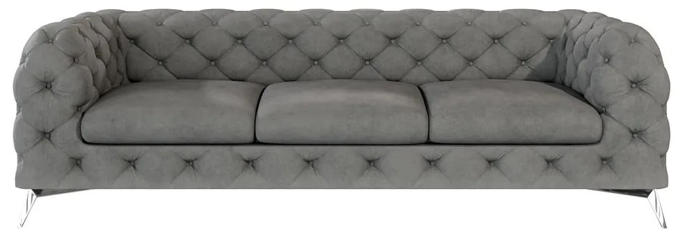 Canapea gri cu tapițerie din catifea 243 cm Chelsea – Ropez