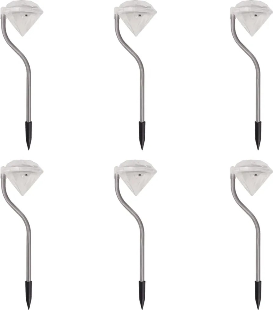 vidaXL Lămpi solare cu LED pentru grădină, 6 buc., 9x7,8x29,5 cm