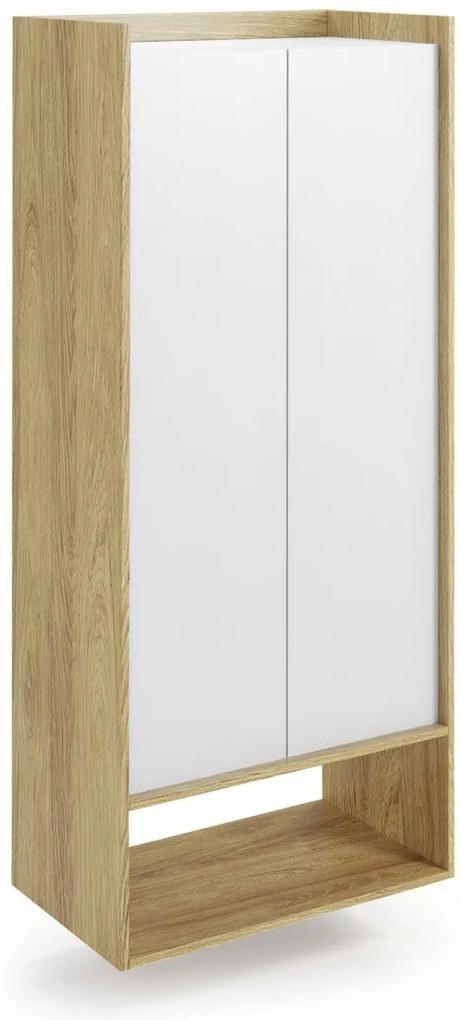 Dulap modular Mobius 2D natur/alb – H179 cm