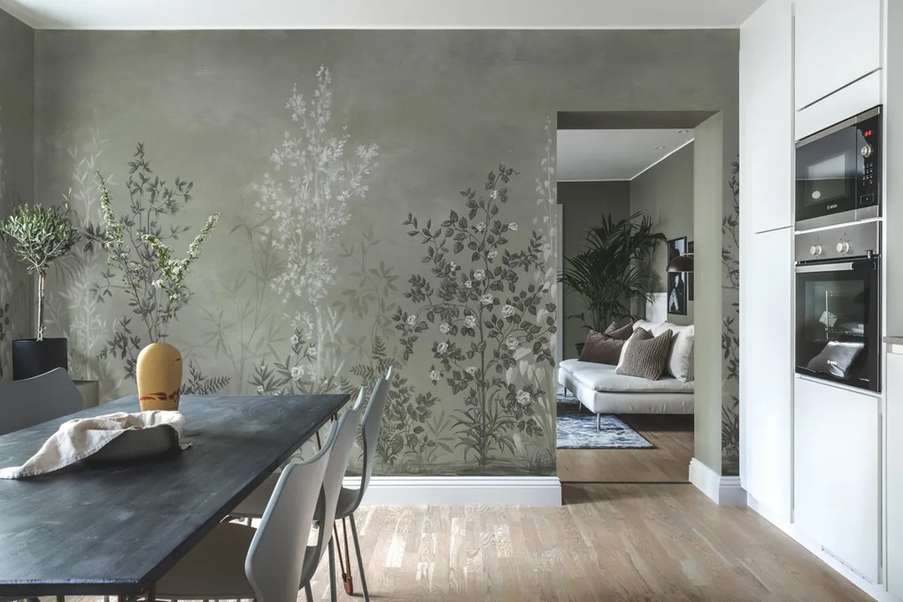 Tapet Chinoiserie Haze Green, Rebel Walls