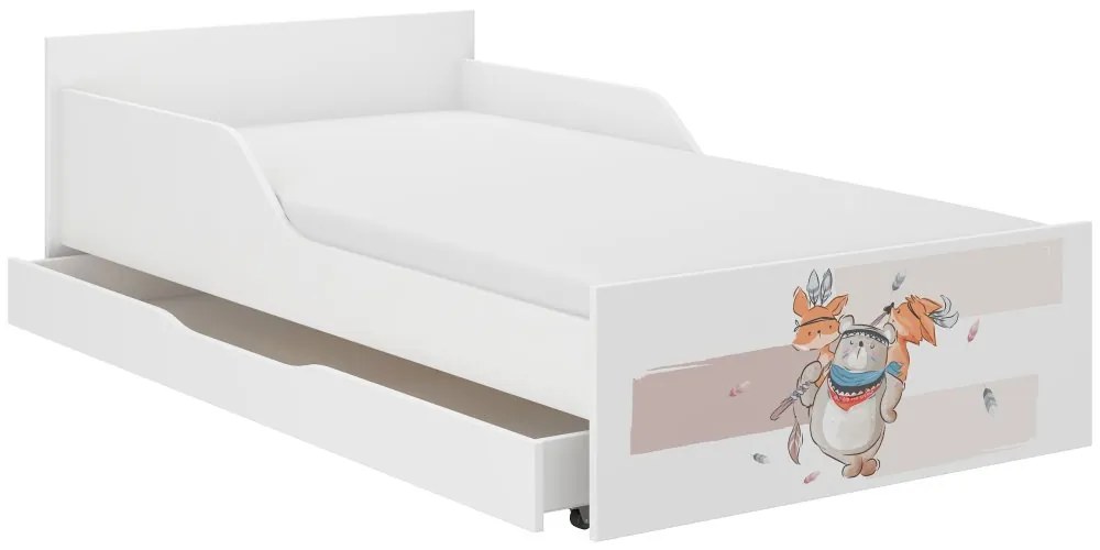 Pat copii, cu motiv animale, 180 x 90 cm