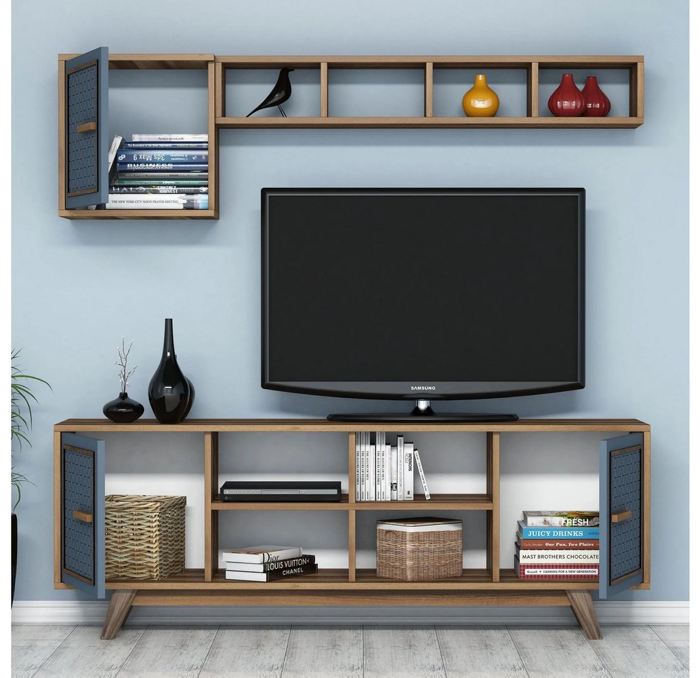Mobilier living Aysha (Nuc + albastru). 1089282