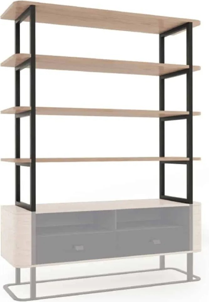 Etajeră lemn masiv natur Suspendată Galen Negru-, 150,8 × 40,2 × 140,4 cm