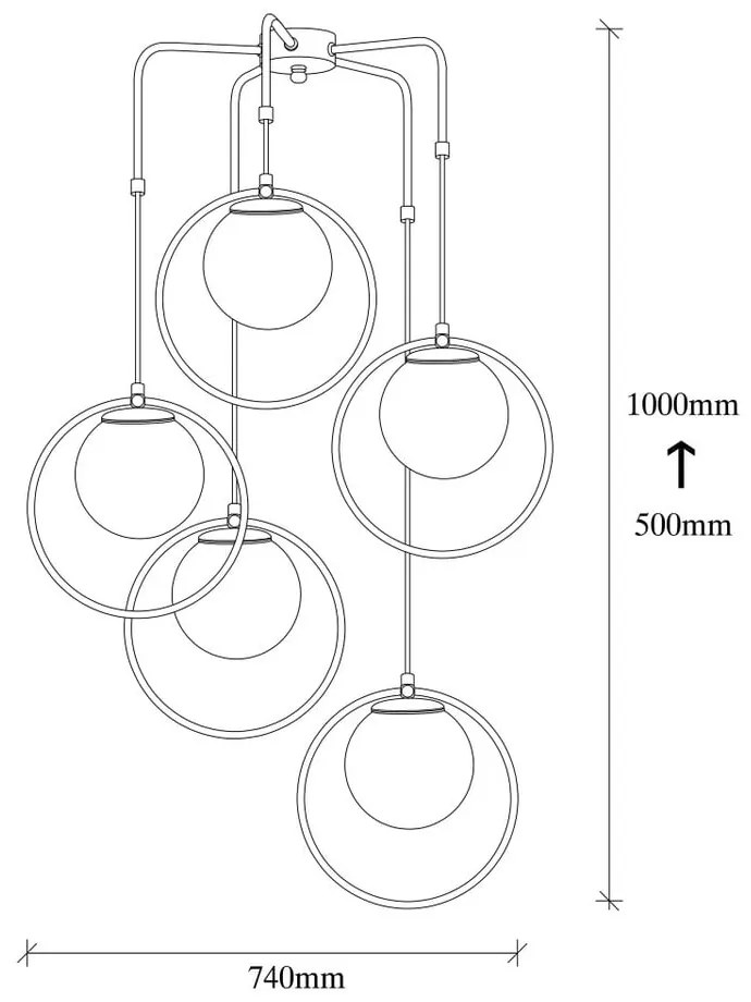 Lustră metalică Opviq lights Satyros, negru