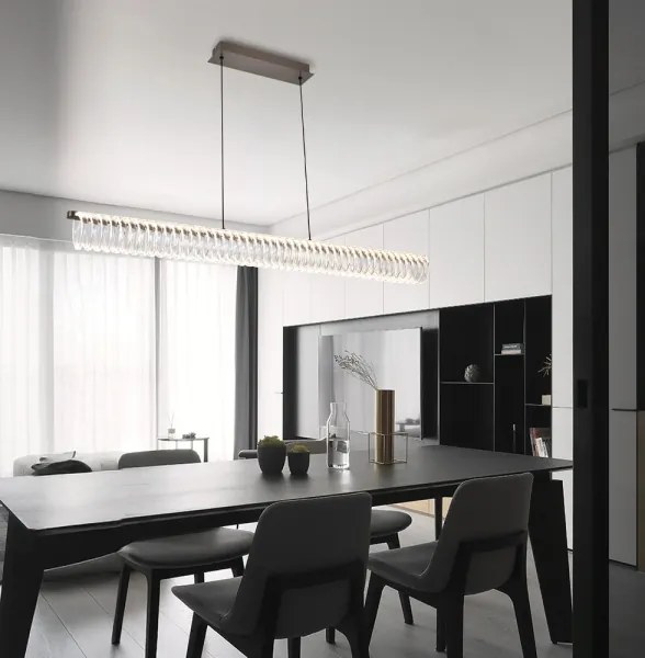 Lustru LED suspendat pe cablu ALBA LED/39W/230V gri/transparent