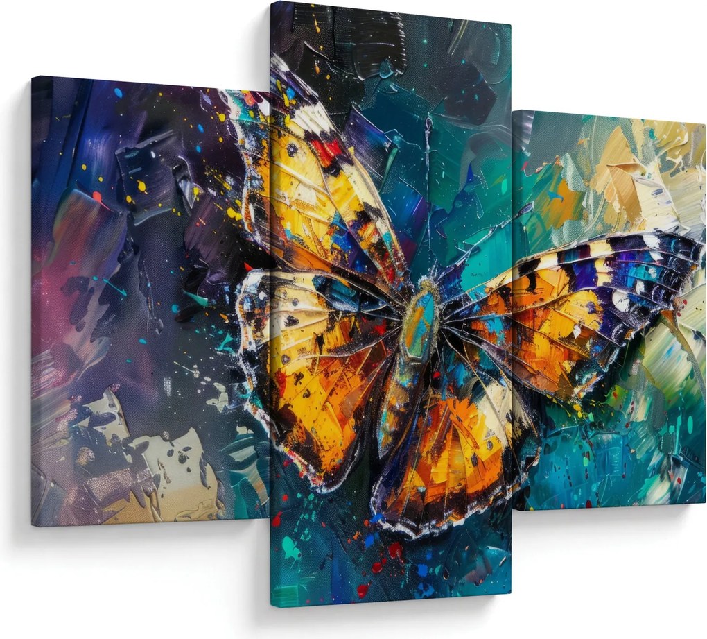 Tablou - Fluture, pictură în ulei (90x60 cm)