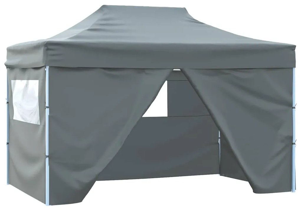 vidaXL Cort de petrecere pliabil cu 4 pereți, antracit, 3 x 4 m, oțel