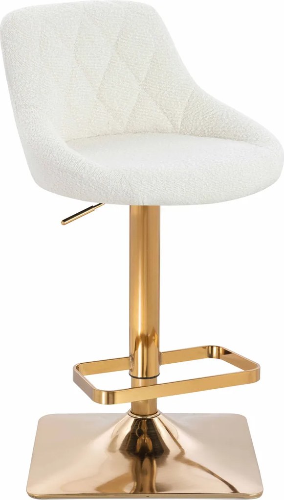HR1054KW Scaun Crem Boucle cu Bază Aurie