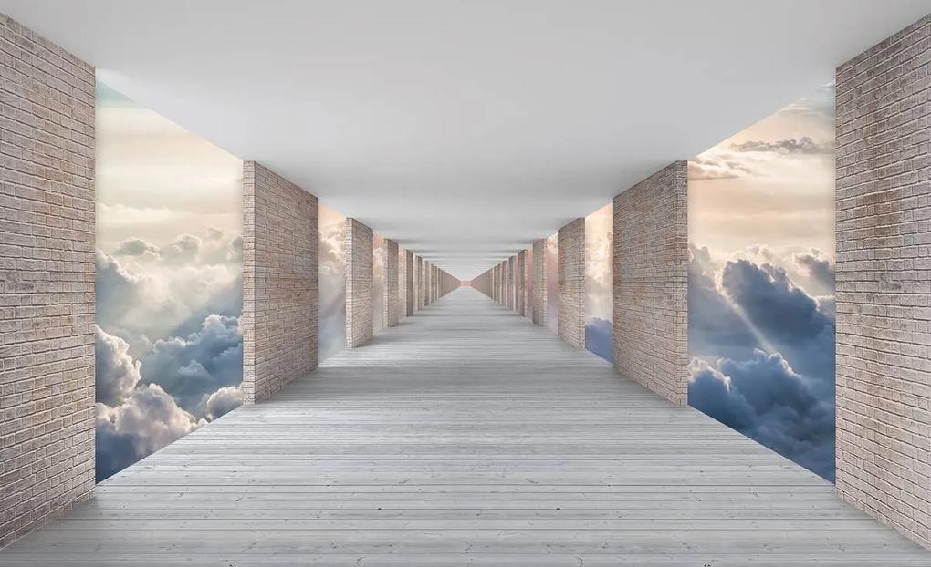 Fototapet - Tunel cu privire spre nori (152,5x104 cm), în 8 de alte dimensiuni noi