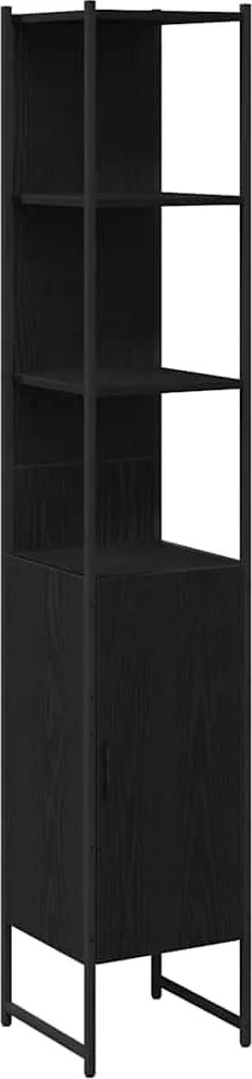 vidaXL Dulap de Baie Stejar negru 33 x 33 x 185,5 cm Lemn compozit