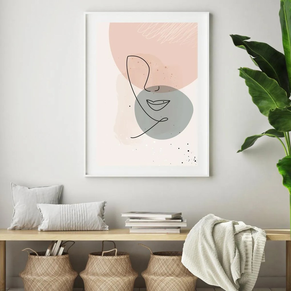 Poster - Abstracție cu fața de femeie (A4)