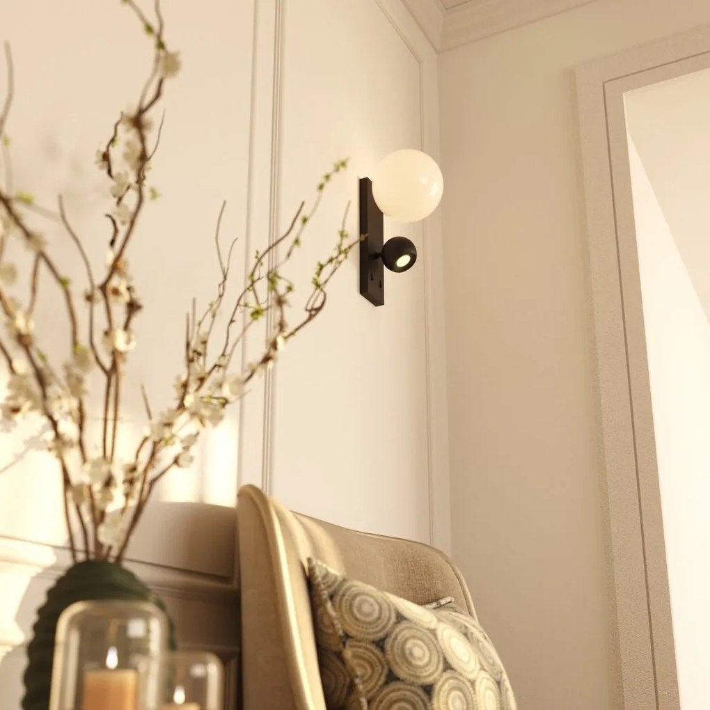 Aplica de perete cu reader LED Atom