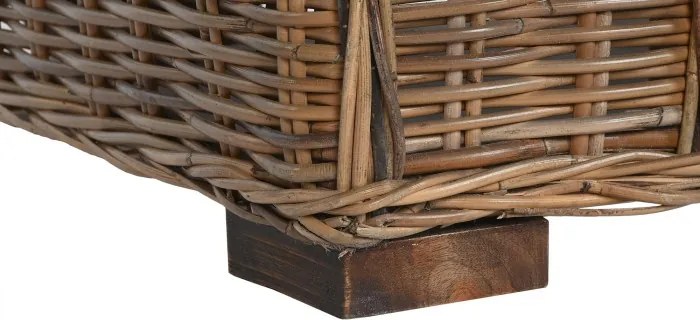 Fotoliu de exterior, din rattan impletit, cu perna detasabila, Lucien