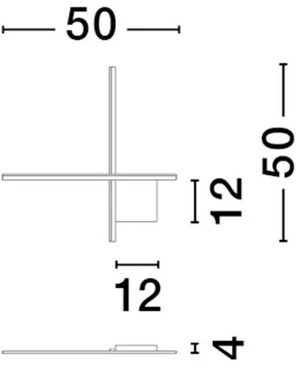 Aplica de perete cu lumina ambientala LED Cross 50cm