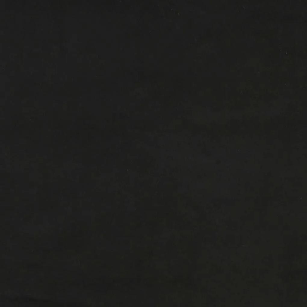 Cadru de pat cu tablie, negru, 100x200 cm, catifea Negru, 100 x 200 cm, Design cu nasturi