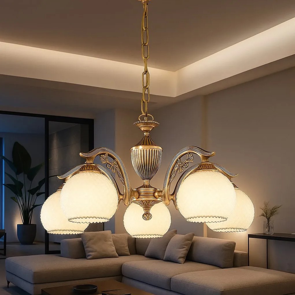 Candelabru din alama cu 5 brate design italian 8600