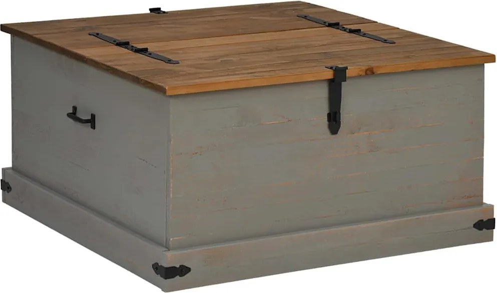 vidaXL Cufă de depozitare HALDEN gri 91x91x47 cm lemn masiv de pin