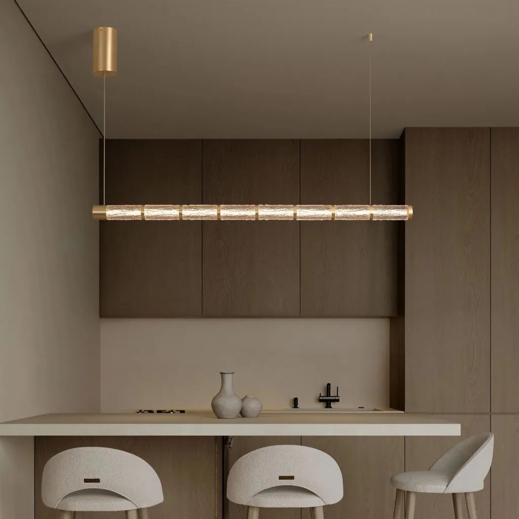 Lustra suspendata LED liniara alama aurie DECORO