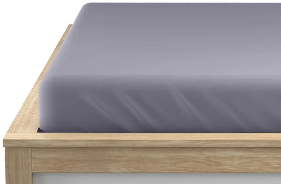 Cearsaf Jersey 90 x 200 cm albastru-gri