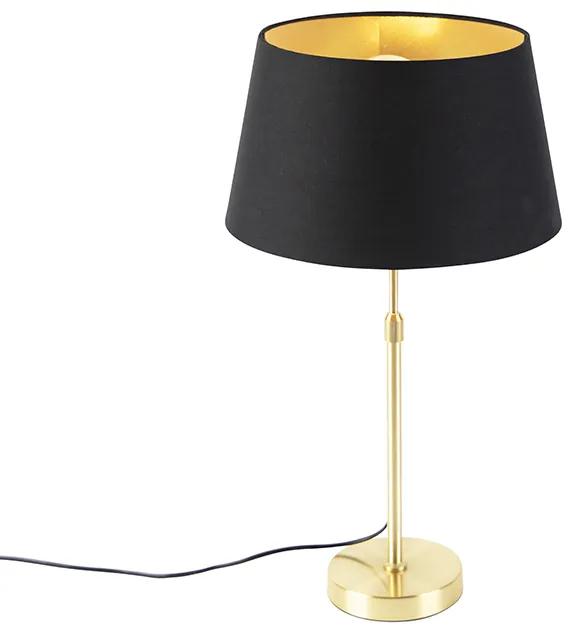 Lampă de masă auriu / alamă cu umbră neagră cu auriu 32 cm - Parte