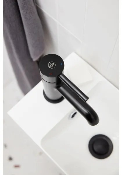 Baterie de lavoar + ventil KFA Armatura 5032-815-81 MOZA 15,2 cm negru mat