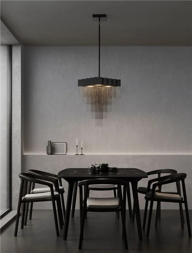 Lustra LED suspendata design modern REVIA negru