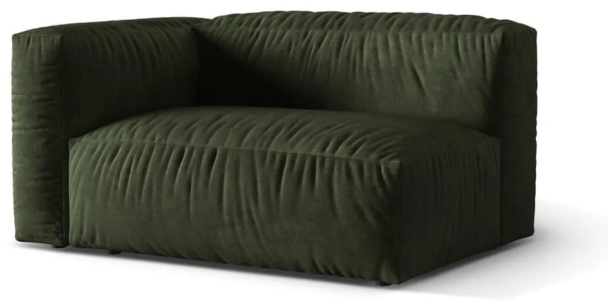 Modul pentru canapea modulară verde cu tapițerie din catifea (cu colț pe partea stângă) Martina – Micadoni