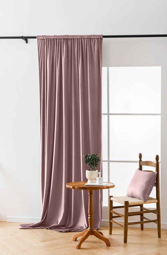 Draperie opaca violet deschis VELVET 135x250 cm Sistem de agatare: Rejansa